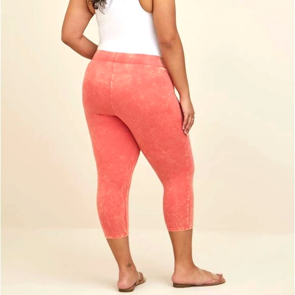 ❤️NWT TORRID LEGGING - MINERAL WASH - CAPRI - ORANGE PASTEL - PLUS SIZE - Picture 2 of 10